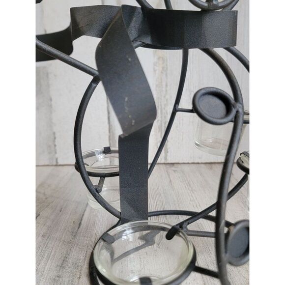 Metal abstract snowman tealight candle holder figure xmas - Picture 6 of 11